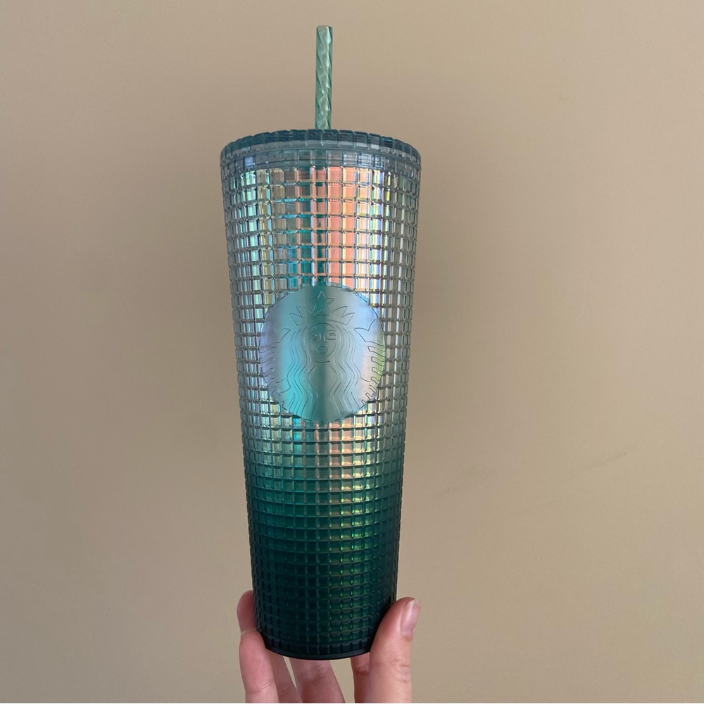 Starbucks “Rainforest” Gradient Grid Ombré Tumbler
